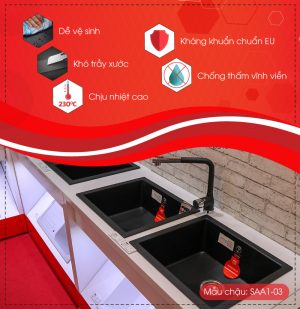thong tin noi bat chau rua carysil saa1 mau nera - Chậu rửa Carysil SAA1 màu Nera