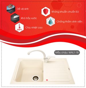 thong tin noi bat chau rua carysil wal1 mau champagne - Chậu rửa Carysil WAL1 màu Champagne