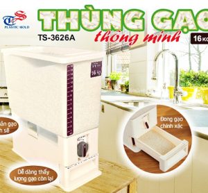thung dung gao thong minh tashuan ts 3626a 16kg 1535102325 1 - Thùng đựng gạo thông minh TASHUAN TS-3626A - 16Kg
