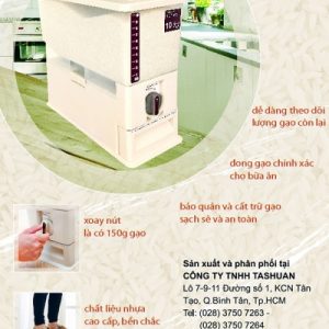 thung dung gao thong minh tashuan ts 3626a 16kg 1535102326 3 - Thùng đựng gạo thông minh TASHUAN TS-3626A - 16Kg