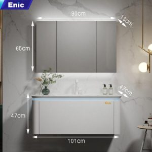 Bộ tủ phòng tắm cao cấp Enic BT - 100cm Gương Thường