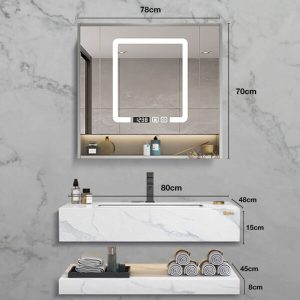 Bộ tủ phòng tắm cao cấp Enic 2T - 80cm Gương Thông Minh