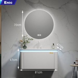 Bộ tủ phòng tắm cao cấp Enic BT - 80cm Gương Tròn