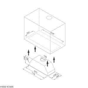 visso k7205 - Máy hút mùi âm tủ Malloca VISSO-K7205