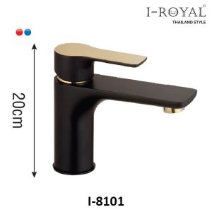 VÒI LAVABO NÓNG LẠNH ĐỒNG MẠ TĨNH ĐIỆN ĐEN I-ROYAL I-8101