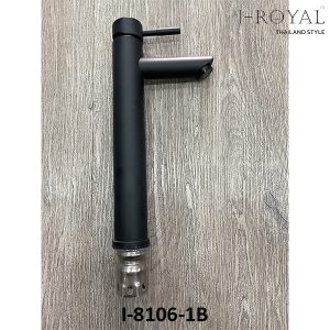 VÒI LAVABO TRÒN NL INOX SƠN TĨNH ĐIỆN ĐEN (cao 30cm) I-ROYAL I-8106-1B