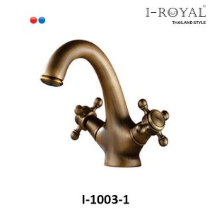 VÒI LAVABO NÓNG LẠNH MẠ ĐỒNG I-ROYAL I-1003-1