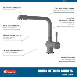 voi rua bat kitchen faucet konox model felix grey 800x800 1 - Vòi rửa bát KONOX Felix Grey voi rua bat kitchen faucet konox model felix grey 800x800 1 - Vòi rửa bát KONOX Felix Grey