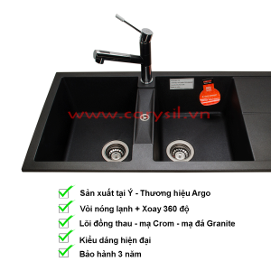voi rua carysil g 2780 mau nera 2 1 - Vòi rửa Argo G-2780 màu Nera