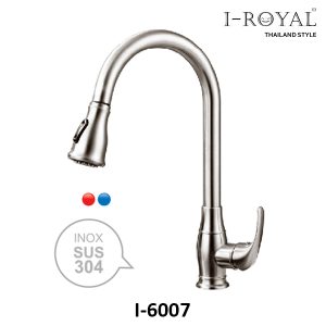 VÒI RỬA CHÉN NÓNG LẠNH DÂY RÚT INOX 304 I-ROYAL I-6007