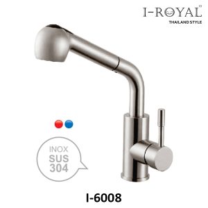 VÒI RỬA CHÉN NÓNG LẠNH DÂY RÚT INOX 304 I-ROYAL I-6008