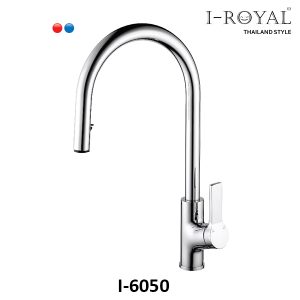 VÒI RỬA CHÉN NÓNG LẠNH DÂY RÚT ĐỒNG THAU MẠ CROME I-ROYAL I-6050