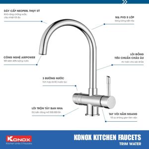 voi rua konox ket hop ro trim water 1 - Vòi rửa Konox RO Trim-Water