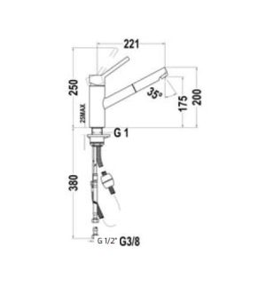 voi vtk978 1 - Vòi Rửa Teka VTK 978 249780210