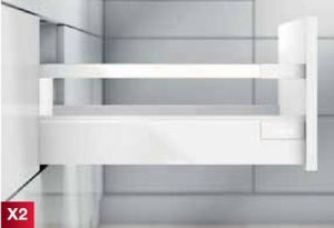 Ray trượt hộp giảm chấn Blum thành cao X2 550.85.765
