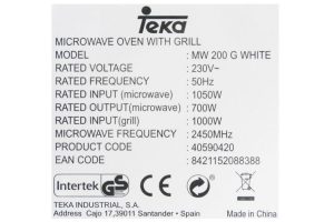 z3237583671512 3783b1beecea08a295e77a47368dbb7f - Lò vi sóng kết hợp nướng Teka MW 200 G