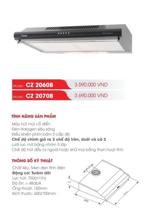 z3260530037253 1a79509adf63f4e0d93a58f7f168e685 - Máy hút mùi Canzy CZ-2070B