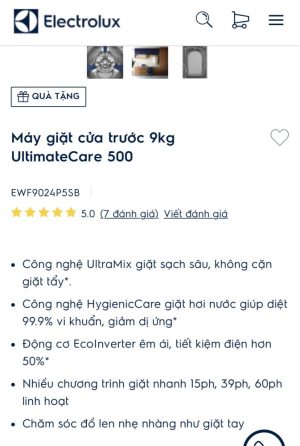 z3538440400293 0b161389ef2b6beb96c1de78d0dfc535 - Máy giặt cửa trước 9kg UltimateCare 500 EWF9024P5SB