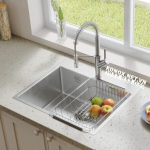 z3558033162259 ba9bd1a36fa780914b6f367b1912a468 1 2 - Undermount sink KN8046SUSiphon, thớt gỗ, roll mat KONOX