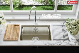 z3558033165886 d137ec8c98e155495536e7561676cd2d 1 2 - Undermount sink KN8046SUSiphon, thớt gỗ, roll mat KONOX