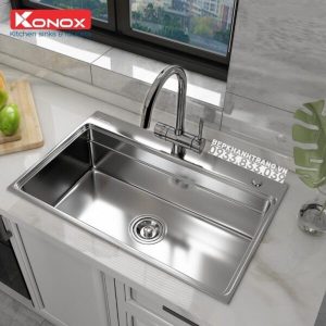 z3558033169264 702864059b846de95ef84359c033cbd8 1 1 - Granite sink Ruvita 680 GreySiphon, giá úp bát inox KONOX