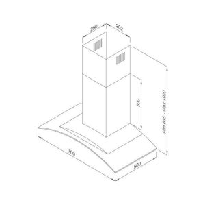 z3603606403216 85e6ba3928c40e6002395c42b6274e89 - Máy hút mùi áp tường Malloca Gama K3155.7