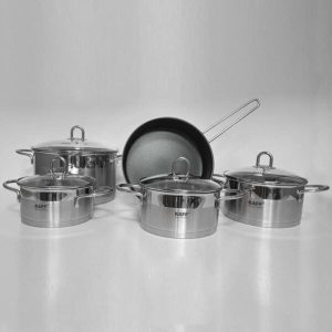 Bộ nồi Kaff cao cấp 5 món Inox 304 KF-ST09304 Mới Nhất 2022 Sang Trọng, Siêu Bền, Dùng được tất cả Bếp