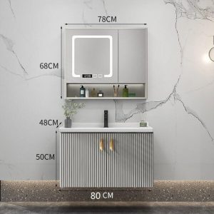Bộ tủ phòng tắm cao cấp Enic LS - 80cm Gương Thông Minh