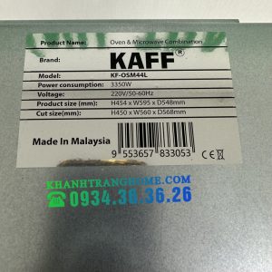z4200301475782 b7a47501bd3e3ffdec512b59c9bdf59b scaled 1 - LÒ NƯỚNG KẾT HỢP VI SÓNG KAFF KF-OSM44L