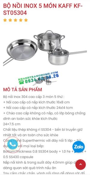 z4352122535878 1275c62da8ef23604cee7a7ae15fcee7 copy 1 - BỘ NỒI INOX 5 MÓN KAFF KF-ST05304