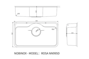 z6466645781394 0c5002ab46a5059001dbad9dc1869dd5 xcbwSJ0c 1 - CHẬU RỬA BÁT NOBINOX ROSA NN995D