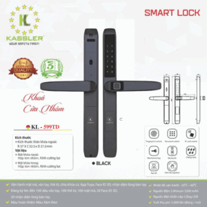 khoa van tay kassler kl 599td black app 4 - Khóa vân tay cửa nhôm Kassler KL-599TD Black APP tiêu chuẩn Đức