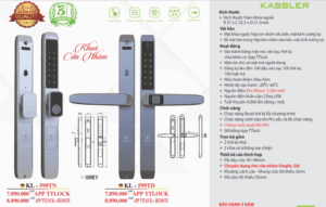 khoa van tay kassler kl 599td grey app4 - Khóa vân tay cửa nhôm Kassler KL-599TD Grey APP tiêu chuẩn Đức