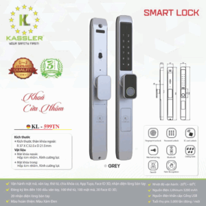 khoa van tay kassler kl 599tn grey app remote 4 - Khóa vân tay cửa nhôm Kassler KL-599TN Grey APP, Remote tiêu chuẩn Đức
