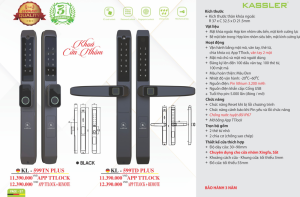 khoa van tay kassler kl 599tn plus app remote 1 - Khóa vân tay cửa nhôm Kassler KL-599TN Plus App, Remote tiêu chuẩn Đức