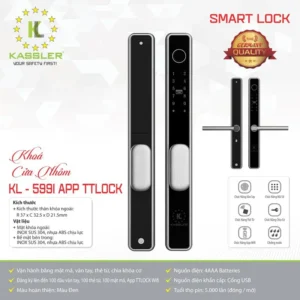 khoa van tay cua nhom kassler kl 599i app6 - Khóa vân tay cửa nhôm Kassler KL-599I APP tiêu chuẩn Đức