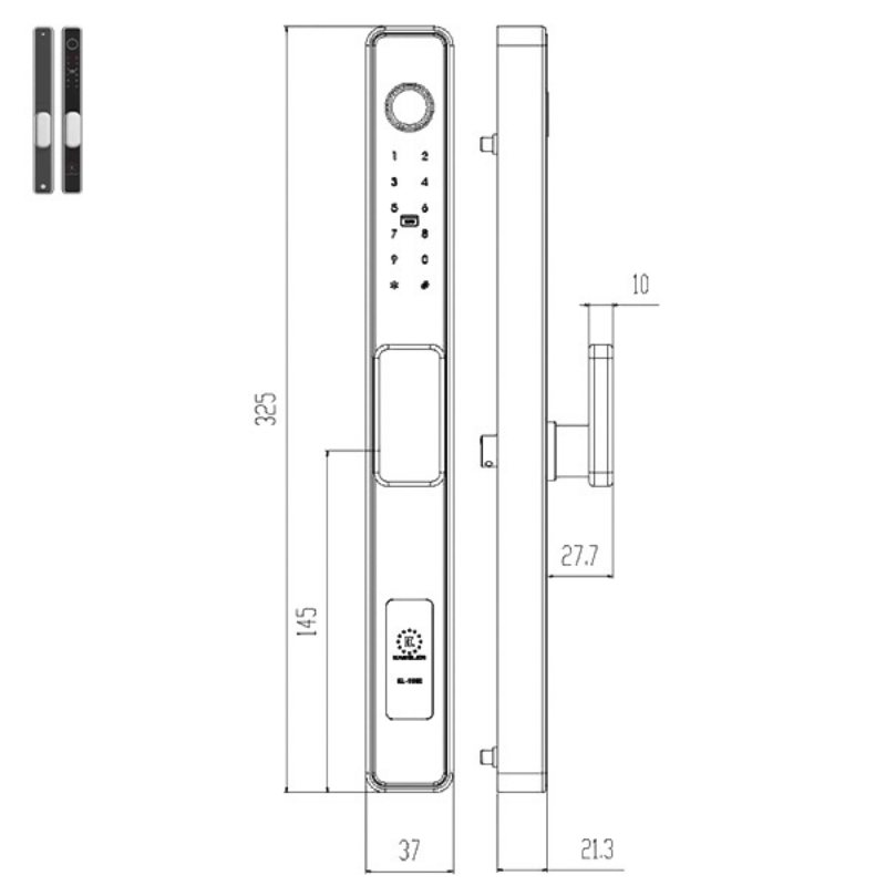 khoa van tay kassler kl 599i app remote 1 - Khóa vân tay cửa nhôm Kassler KL-599I APP, REMOTE tiêu chuẩn Đức Khóa vân tay cửa nhôm Kassler KL-599I APP, REMOTE tiêu chuẩn Đức