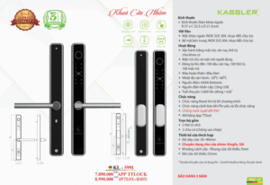 khoa van tay kassler kl 599i app remote 5 - Khóa vân tay cửa nhôm Kassler KL-599I APP, REMOTE tiêu chuẩn Đức
