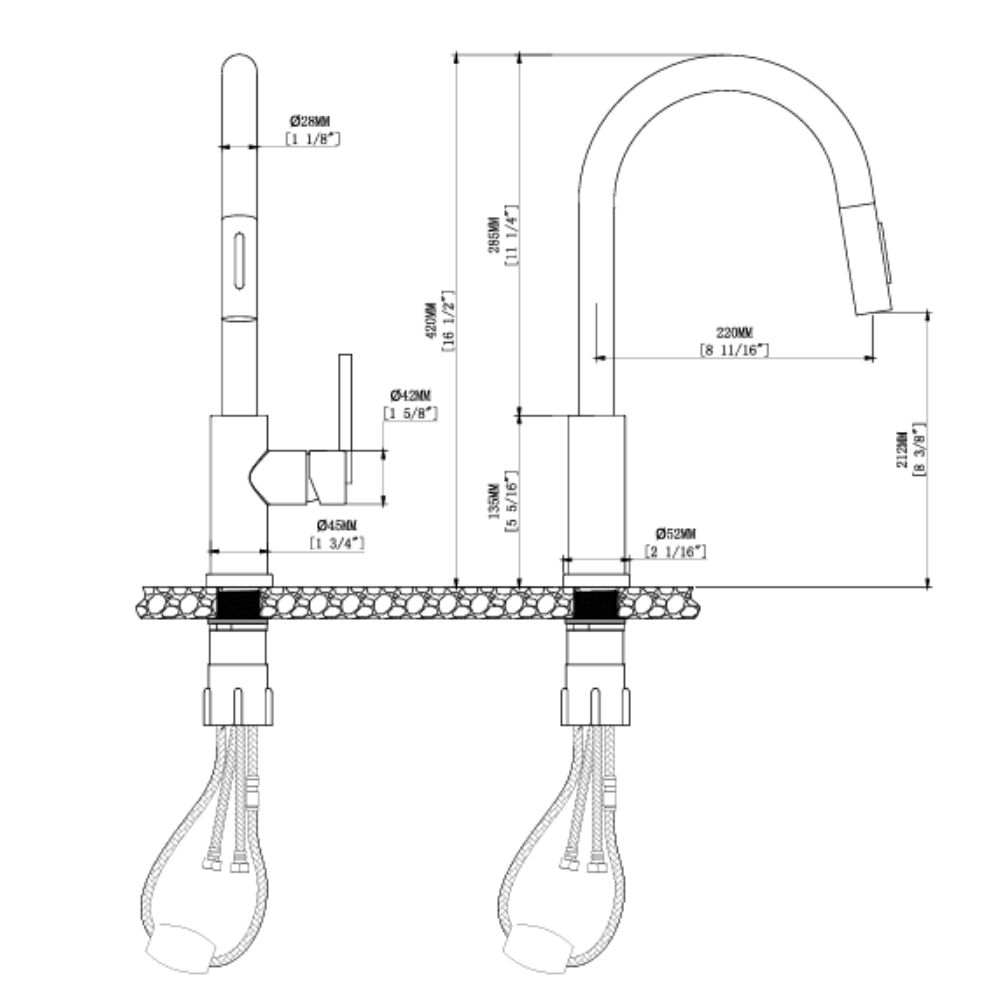 Voi rua bat Kluger KLF0030S 1 - Vòi rửa bát Kluger KLF0030S Vòi rửa bát Kluger KLF0030S
