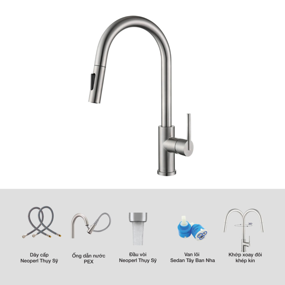 Voi rua bat Kluger KLF0030S chi tiet - Vòi rửa bát Kluger KLF0030S Vòi rửa bát Kluger KLF0030S