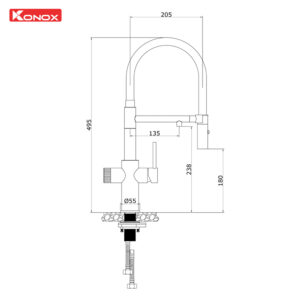 Vòi rửa chén KONOX Combi Chrome