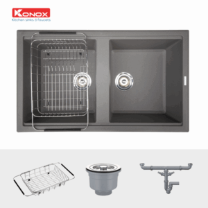 chau rua bat Granite Sink Phoenix 860 Grey va phu kien 1 1024x1024 1 - Chậu rửa bát Konox PHOENIX SMART 860 Grey Chậu rửa bát Konox PHOENIX SMART 860 Grey