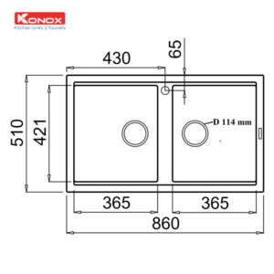 Chậu rửa bát Konox PHOENIX SMART 860 White Silver