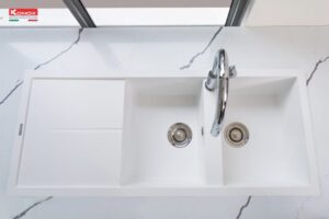 Chậu rửa bát Konox LIVELLO SMART 1160 White Silver