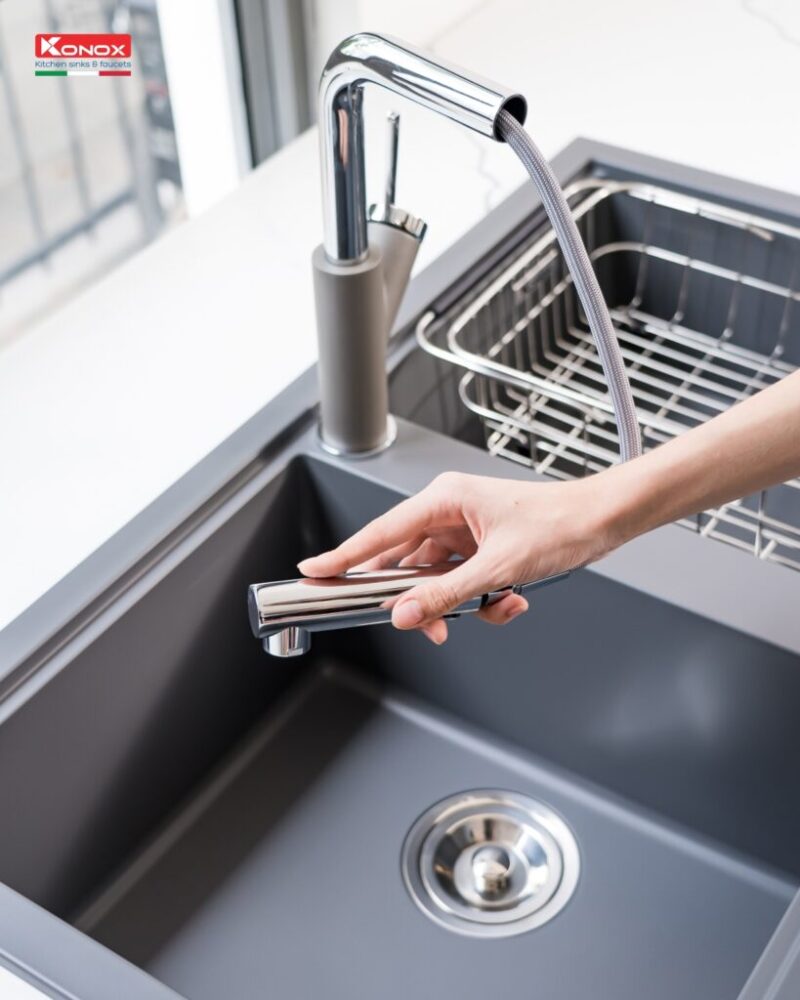 chau rua bat da granite konox phoenix mau xam 7 819x1024 1 - Chậu rửa bát Konox PHOENIX SMART 860 Grey Chậu rửa bát Konox PHOENIX SMART 860 Grey