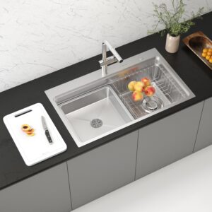 phoi canh chau rua bat 1 ho Konox KN8048TS Dekor 2 - Chậu rửa bát KONOX KN8048TS DEKOR