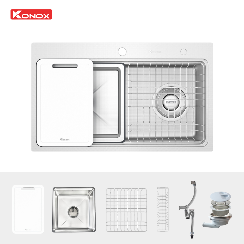 phu kien chau rua bat 1 ho chong xuoc Konox KN8048TS Dekor 1 - Chậu rửa bát KONOX KN8048TS DEKOR Chậu rửa bát KONOX KN8048TS DEKOR