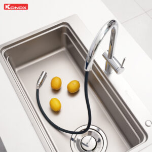 voi rua bat day rut nong lanh Konox Comfor Chrome 11 - Vòi rửa chén KONOX Comfor Chrome