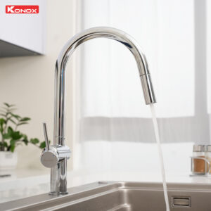 voi rua bat day rut nong lanh Konox Comfor Chrome - Vòi rửa chén KONOX Comfor Chrome