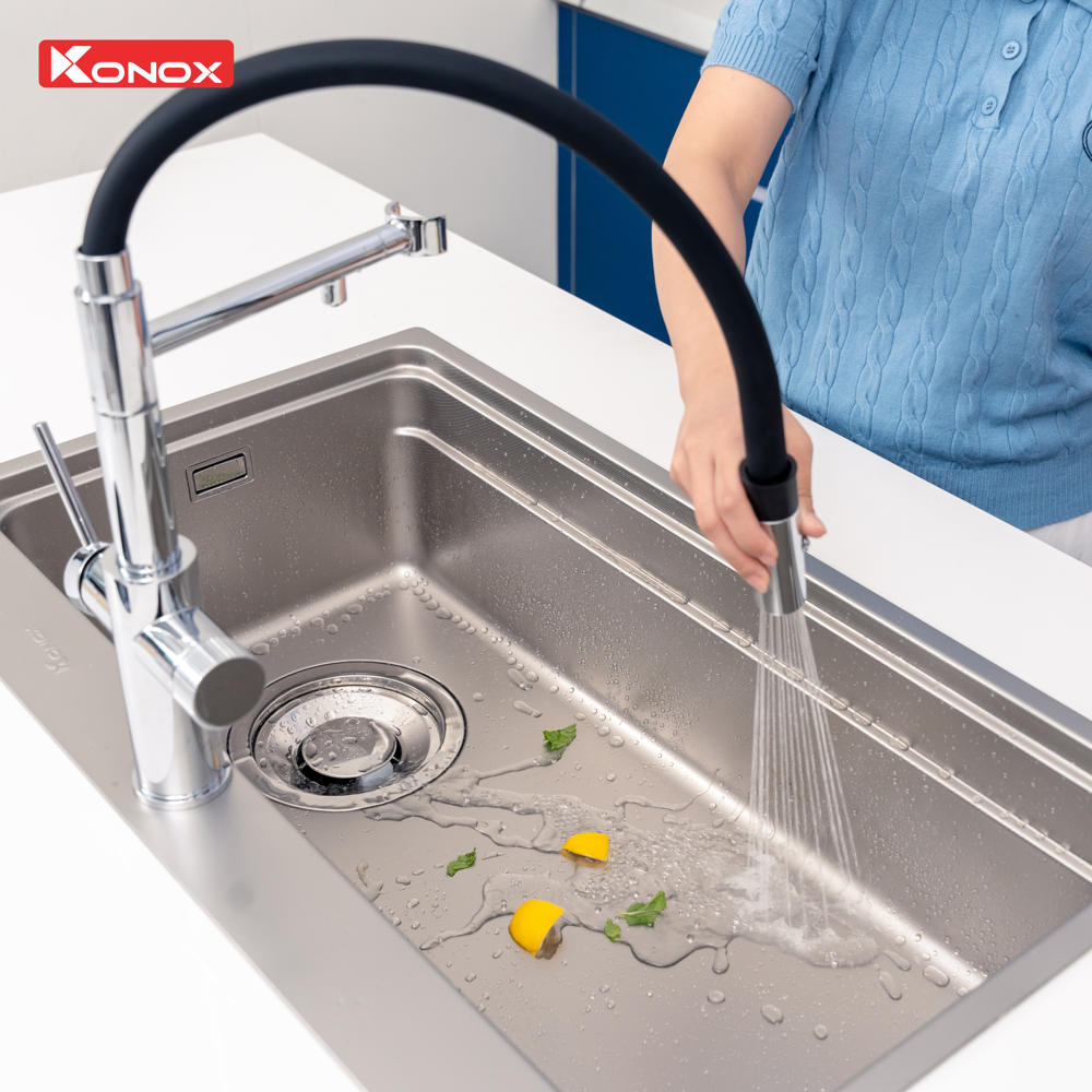 voi rua bat than mem 3 duong nuoc Konox Combi Chrome 6 - Vòi rửa chén KONOX Combi Chrome Vòi rửa chén KONOX Combi Chrome